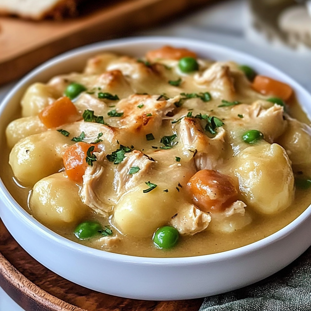 Recipe preparation for One-Pot Gnocchi Chicken Pot Pie