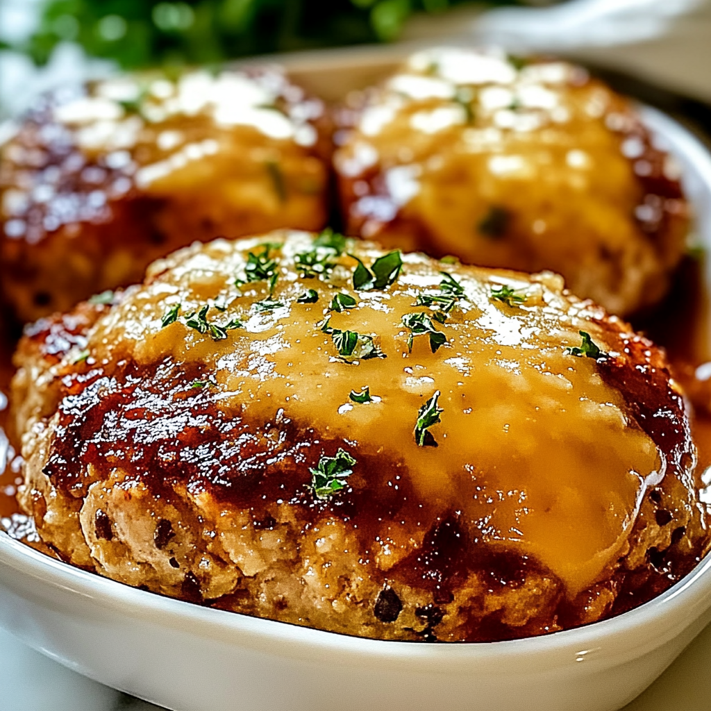Recipe preparation for Garlic Parmesan Chicken Meatloaves