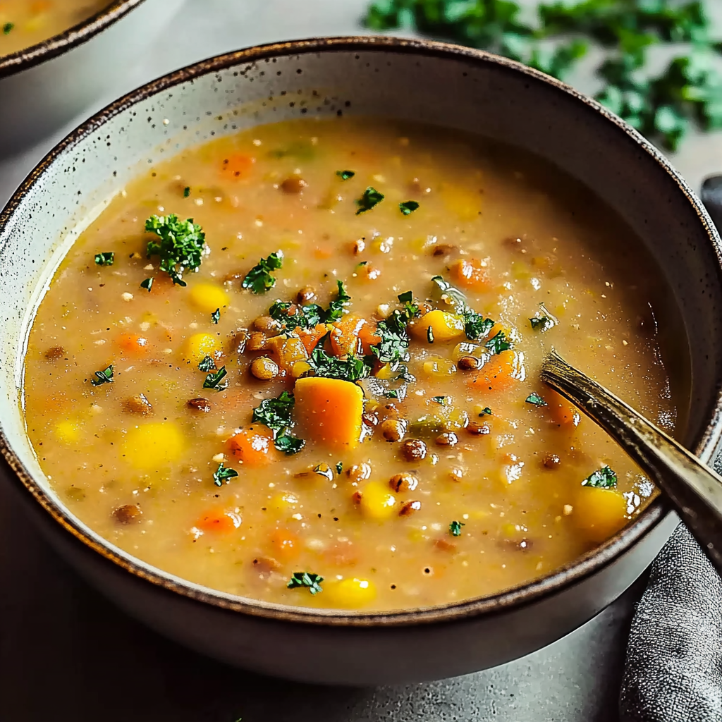 Recipe preparation for Vegetarian Lentil Soup