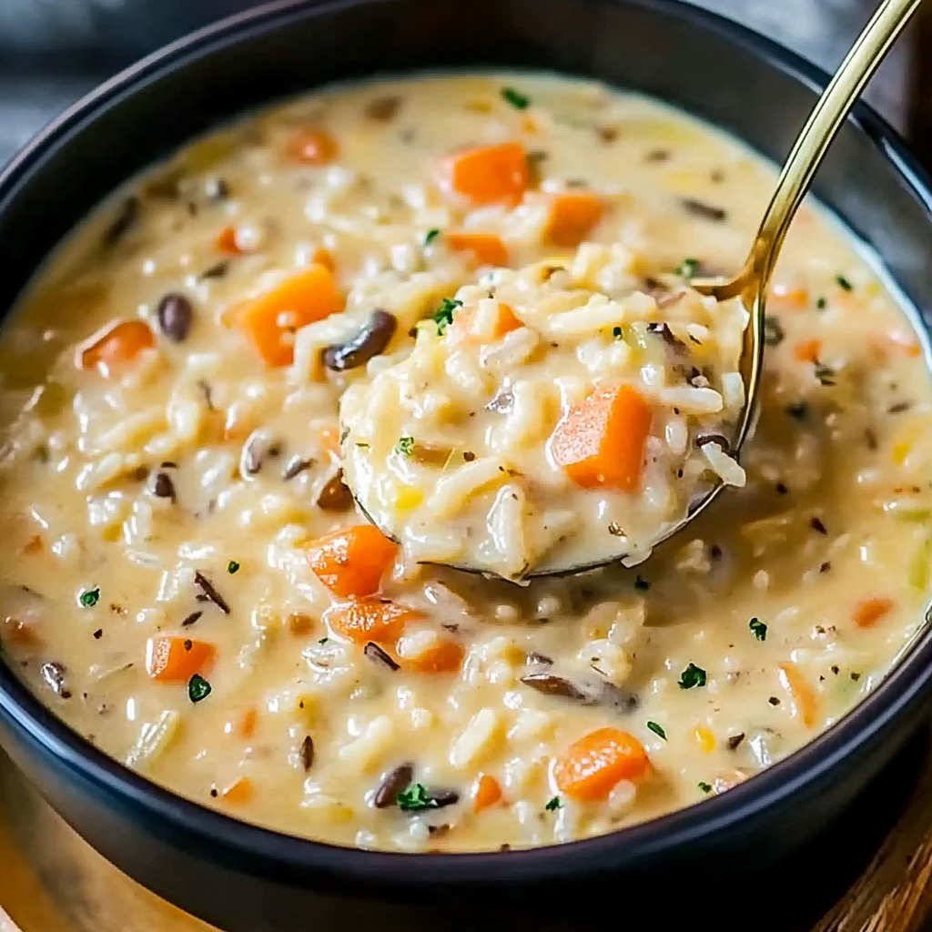 Recipe preparation for Creamy Turkey Rice Comfort