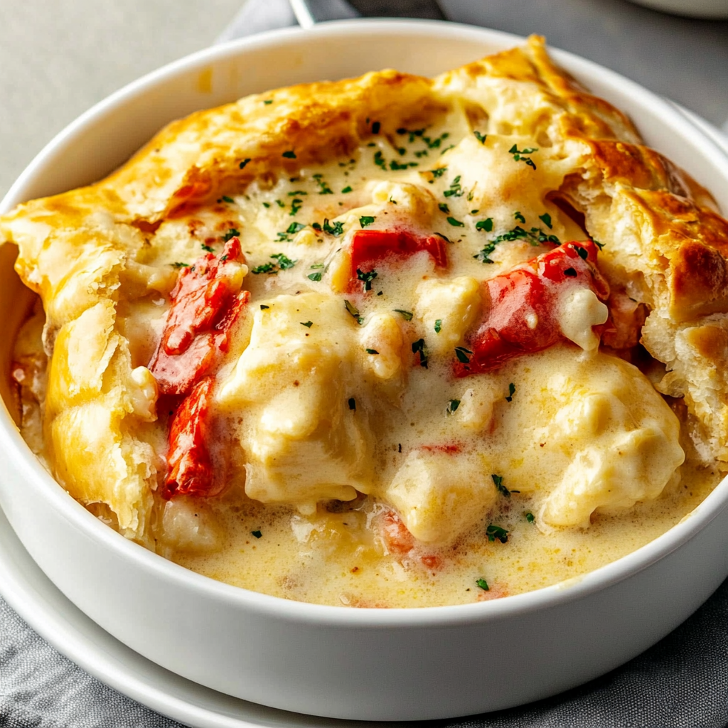 Recipe preparation for Lobster Pot Pie Ultimate Seafood