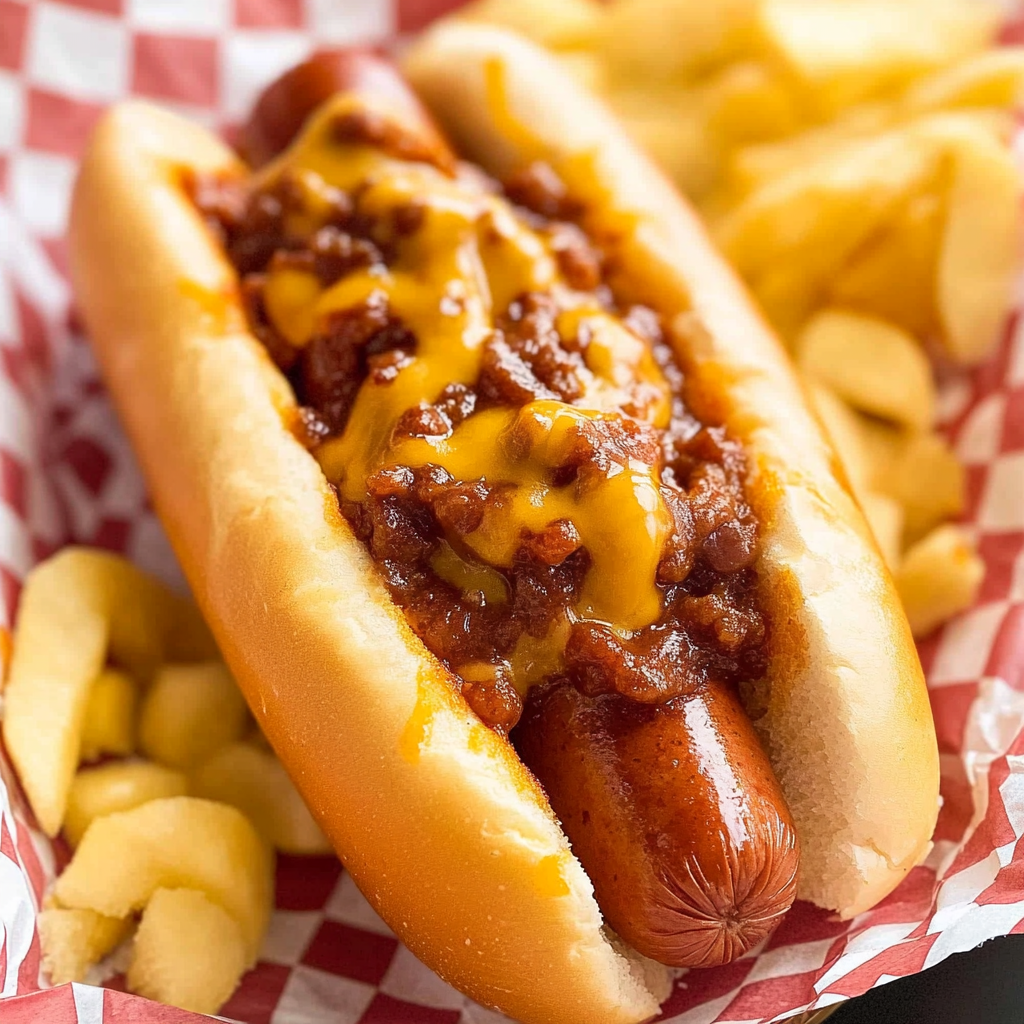 Recipe preparation for Chili Cheese Dogs