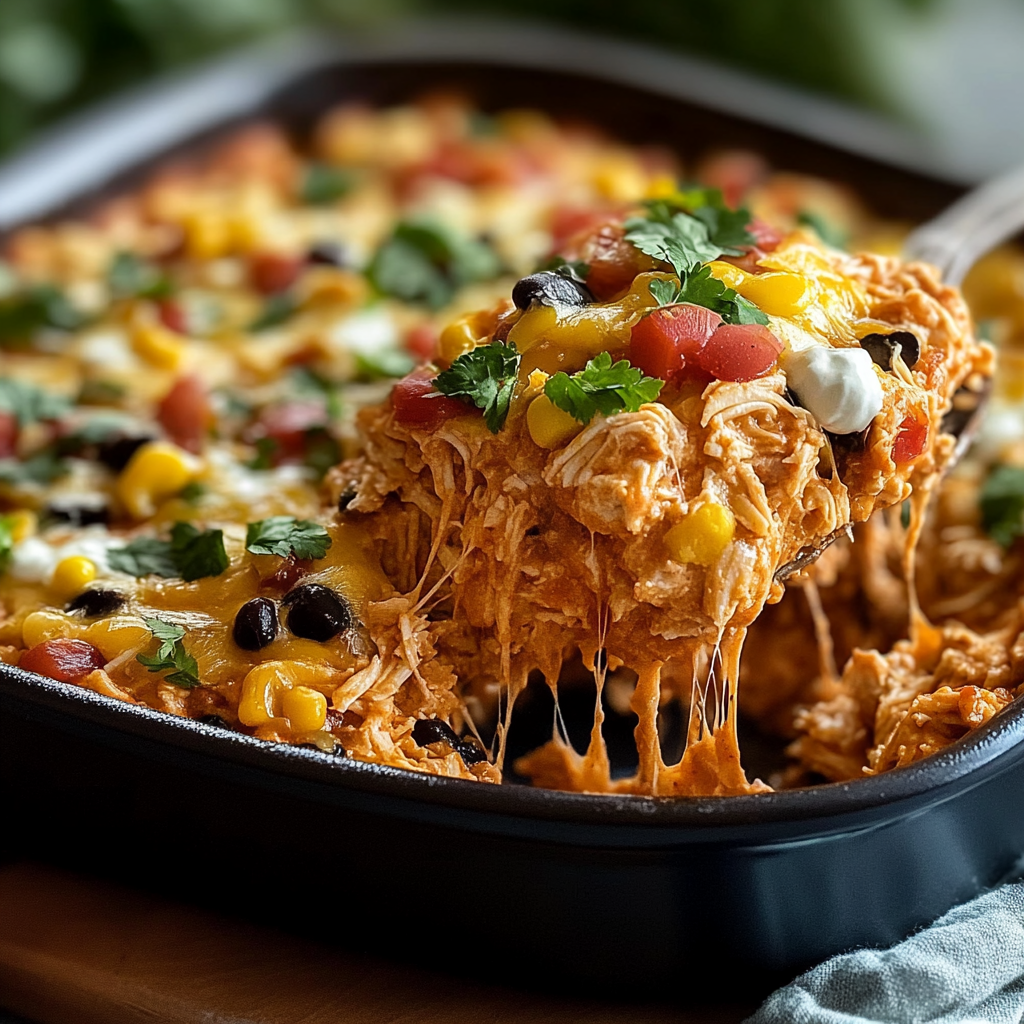 Recipe preparation for Chicken Burrito Casserole Bake