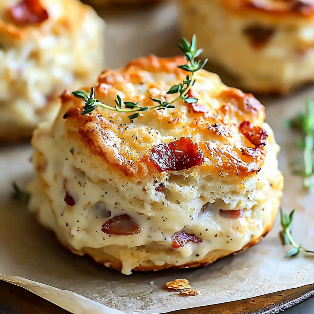 Recipe preparation for White Cheddar Bacon Biscuits