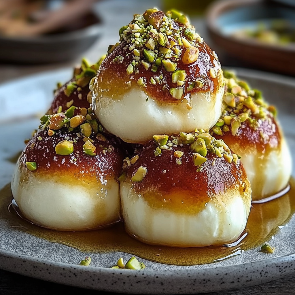 Recipe preparation for Ricotta Pistachio Honey Bites