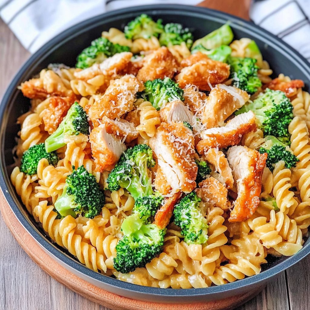 Recipe preparation for chicken and broccoli pasta