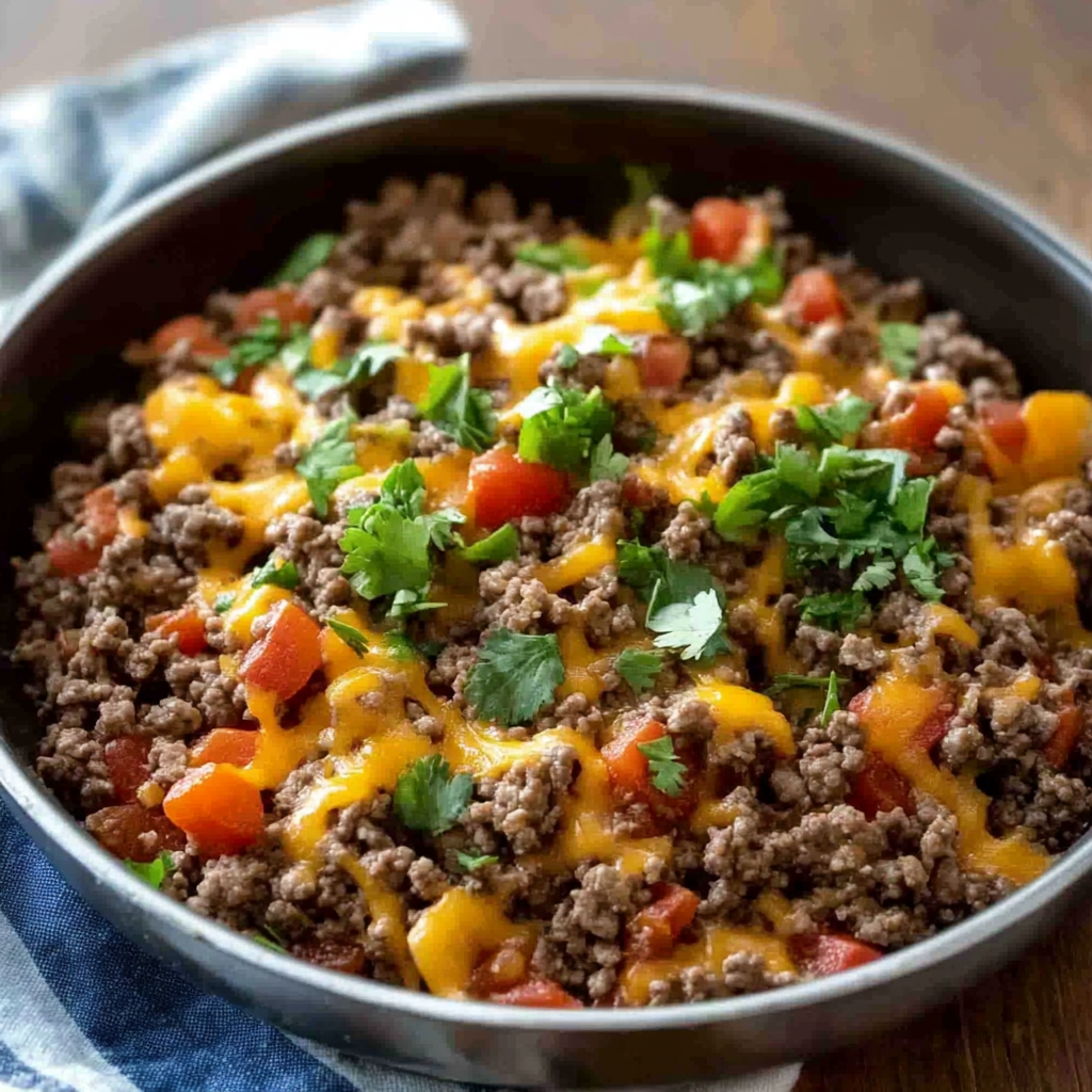 Recipe preparation for dinner recipes with ground beef