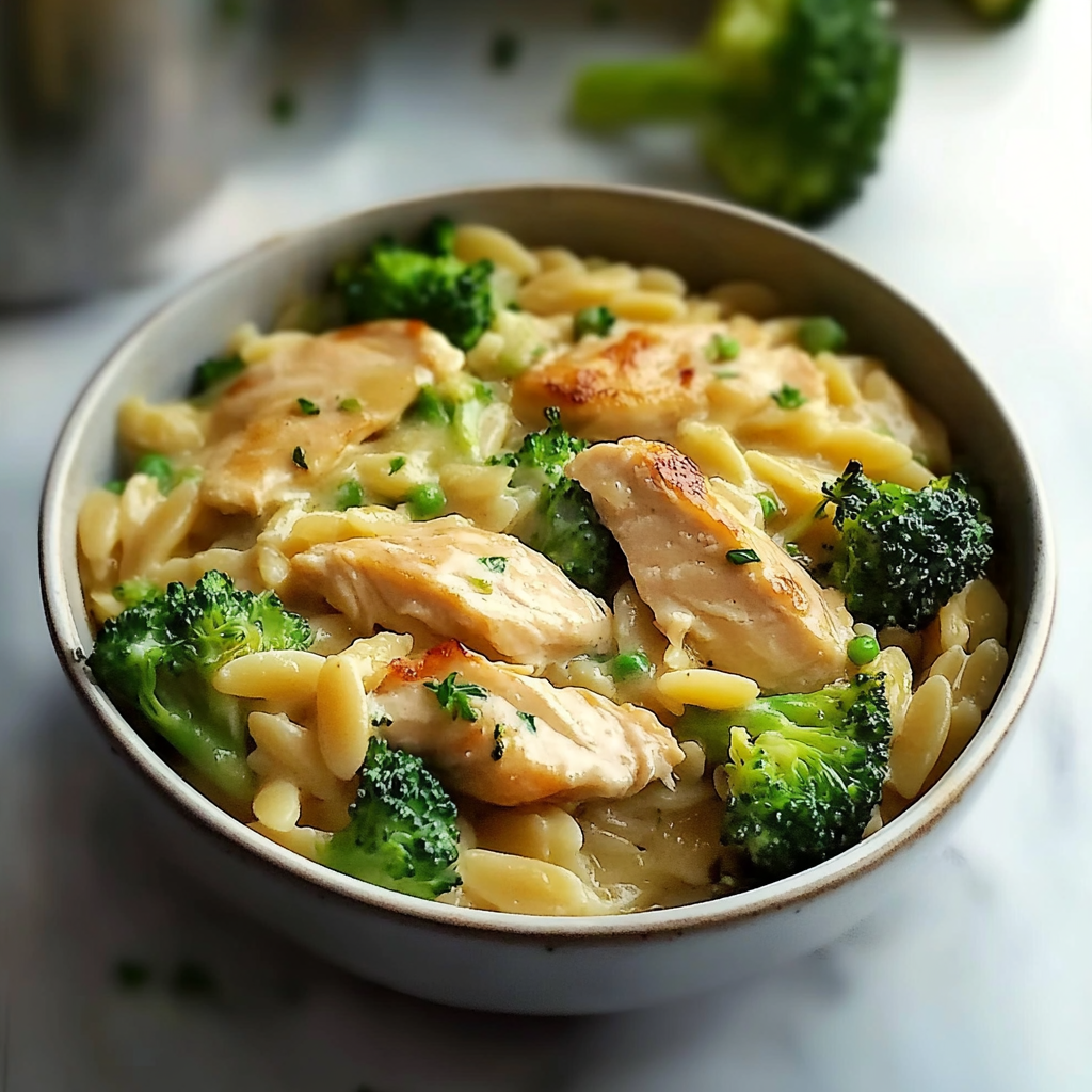 Recipe preparation for Chicken Broccoli Orzo