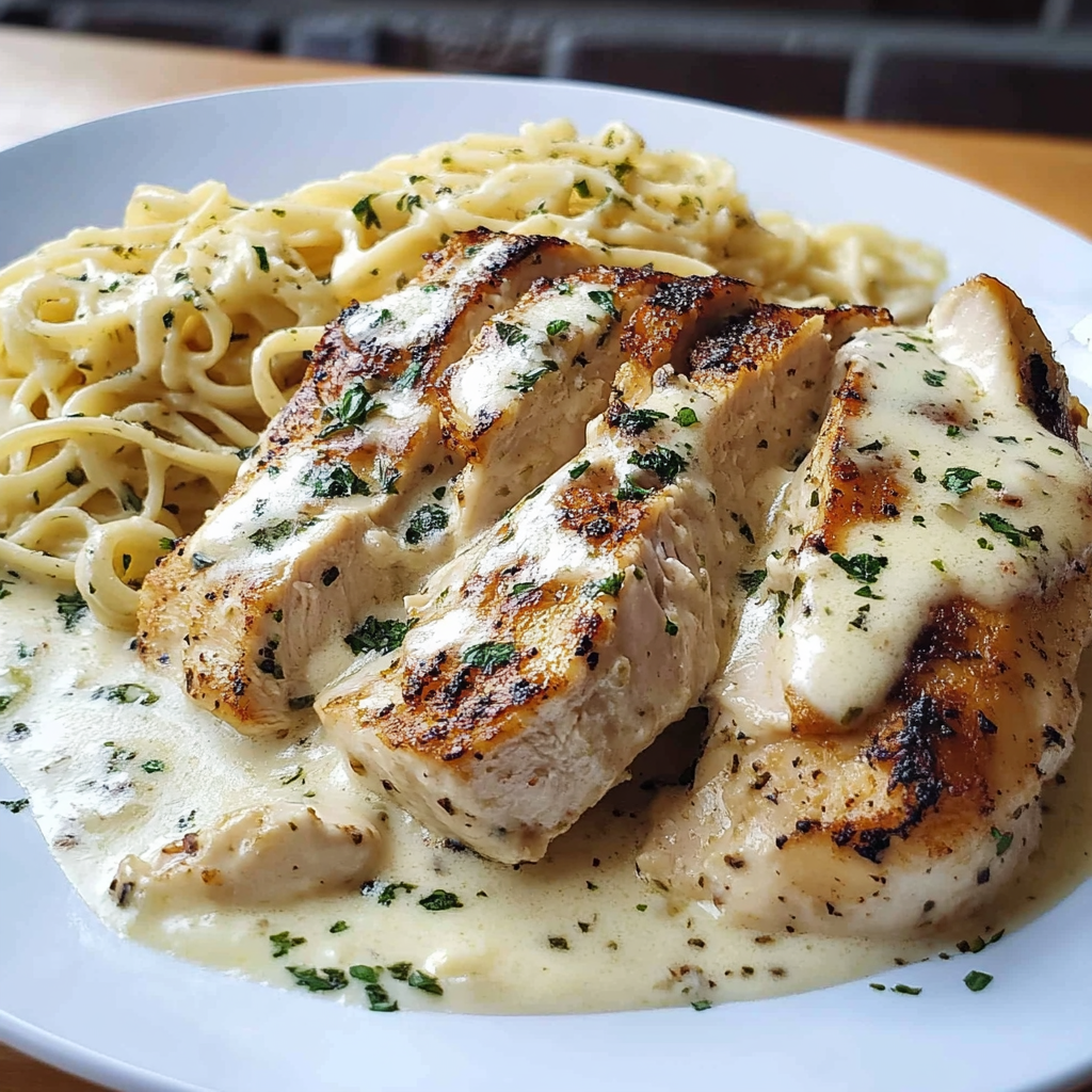 Recipe preparation for Homemade Chicken Alfredo Dinner