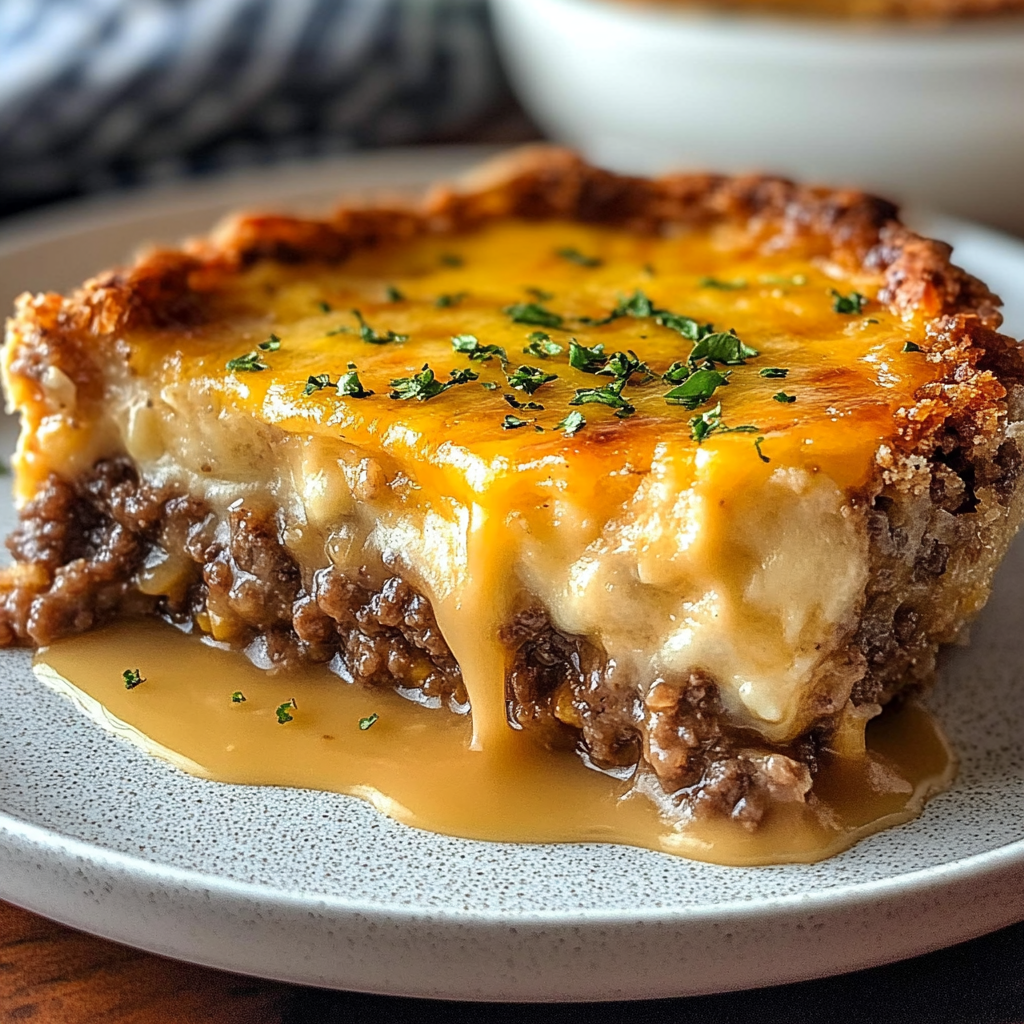 Recipe preparation for Southern Style Cheeseburger Pie