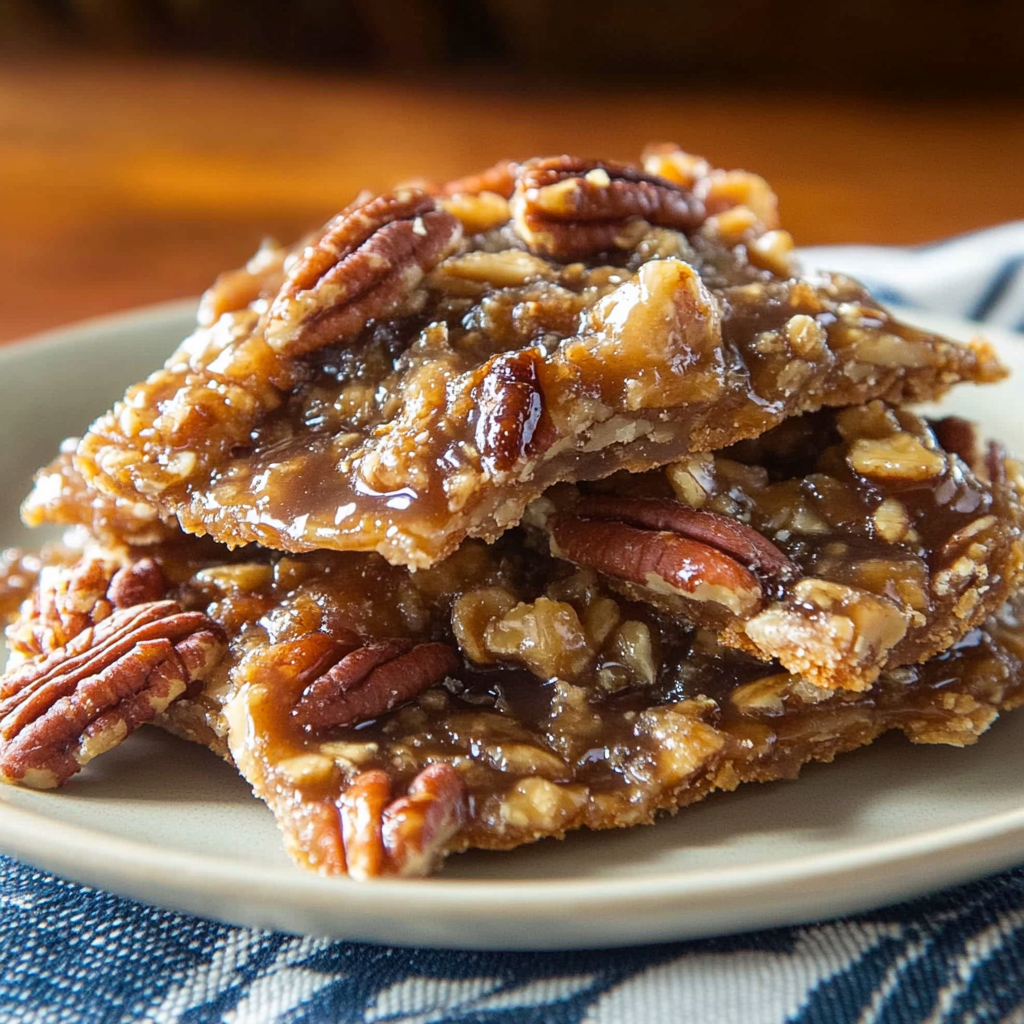 Recipe preparation for Pecan Pie Bark Graham Pecans