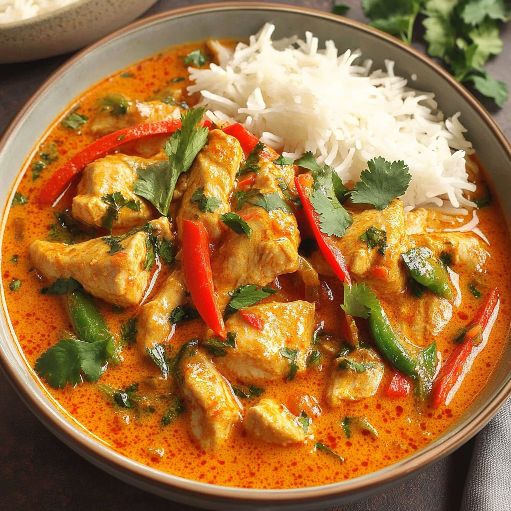 Recipe preparation for Thai Red Curry Chicken