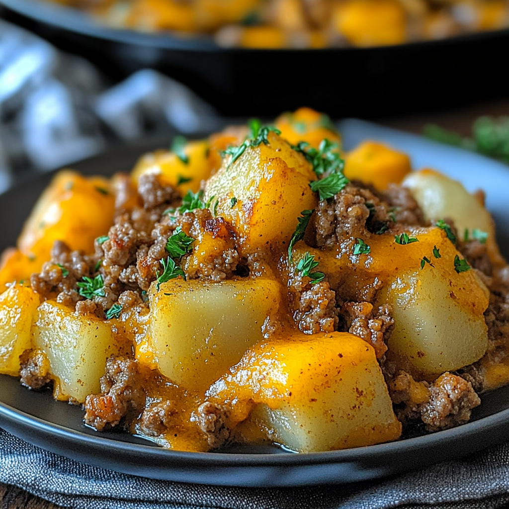 Recipe preparation for Hobo Casserole Ground Beef Potato
