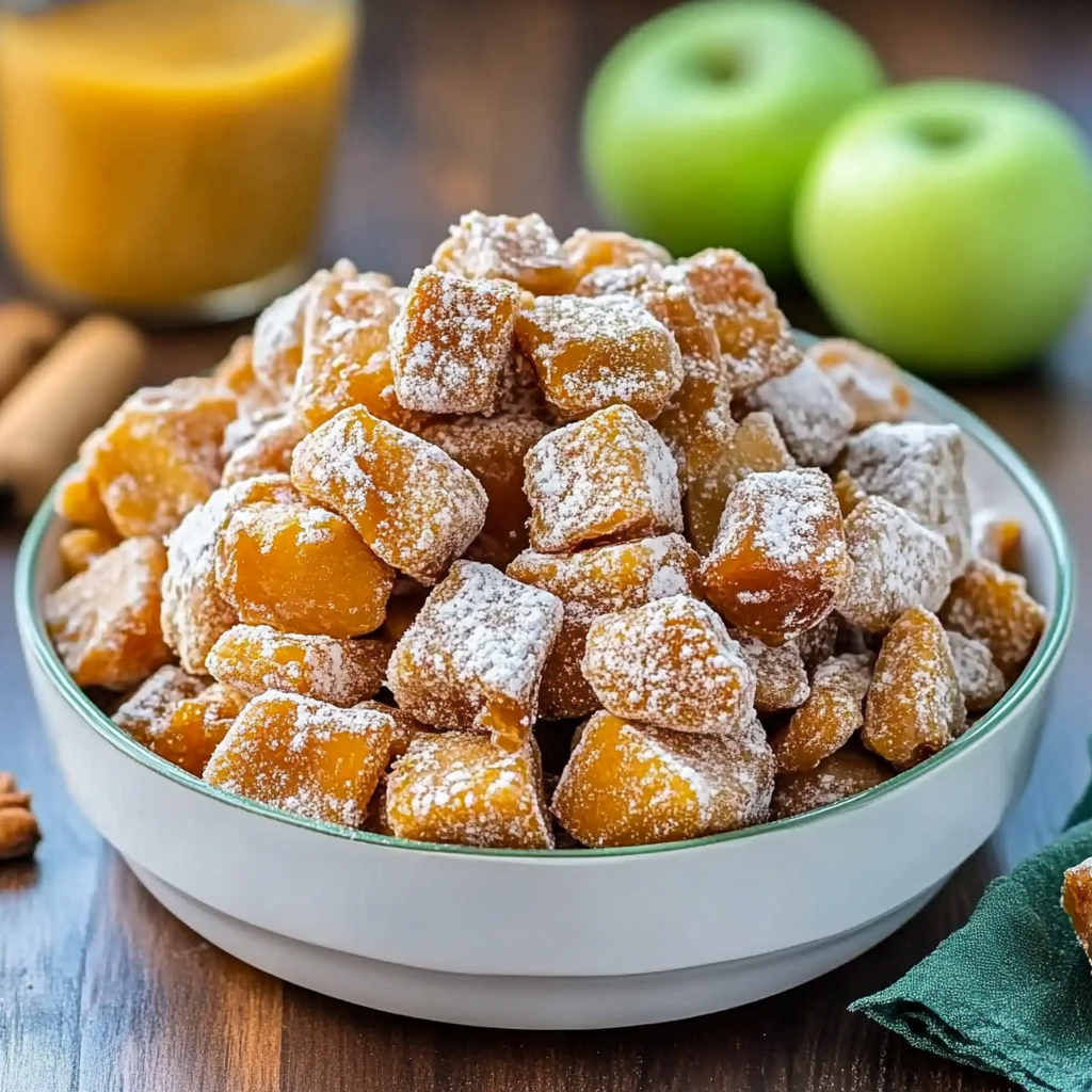 Recipe preparation for Sweet Caramel Apple Puppy Chow