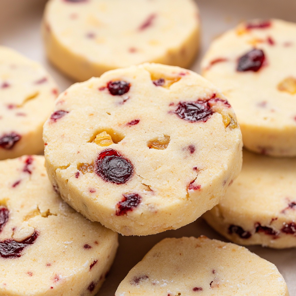 Recipe preparation for Cranberry Orange Shortbread Cookies