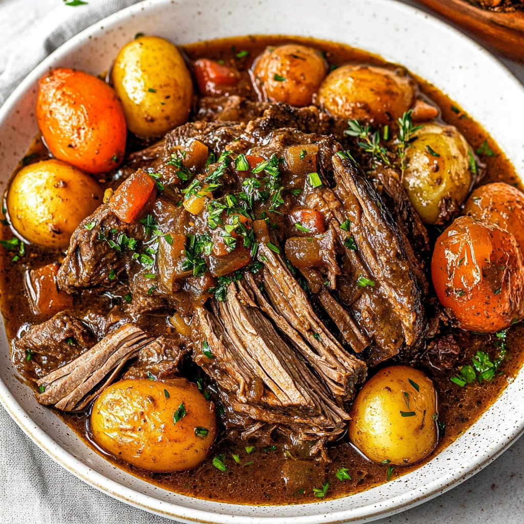 Recipe preparation for Crock Pot Pot Roast Meal