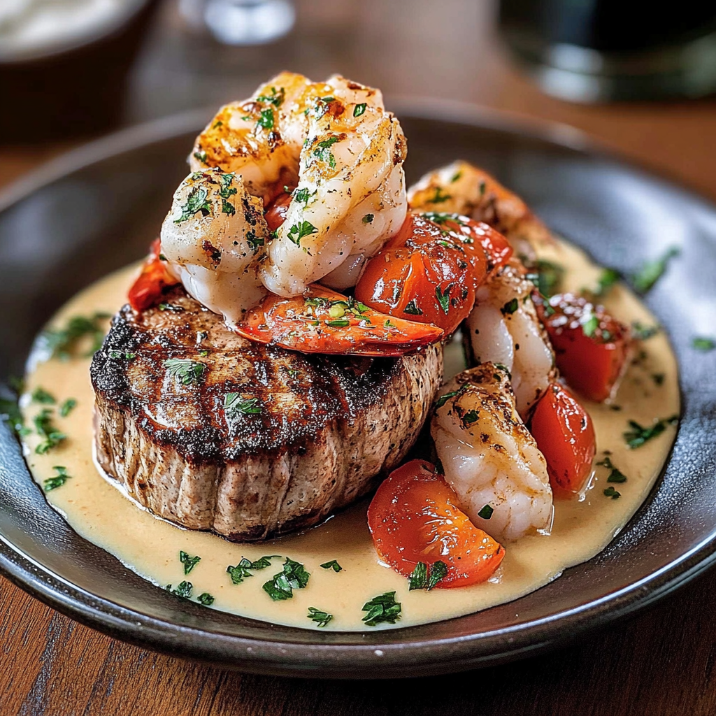 Recipe preparation for Surf and Turf Deluxe