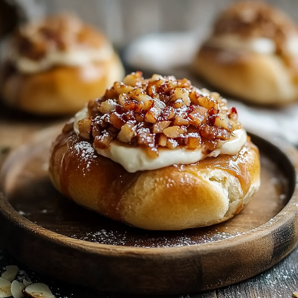 Recipe preparation for Vegan Apple Cheesecake Brioche Buns