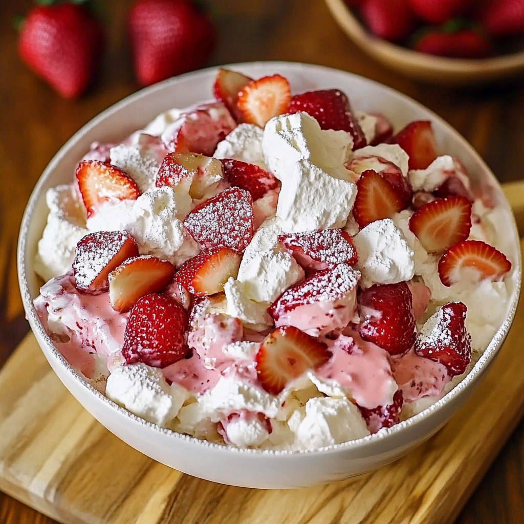 Recipe preparation for Strawberry Fluff Salad