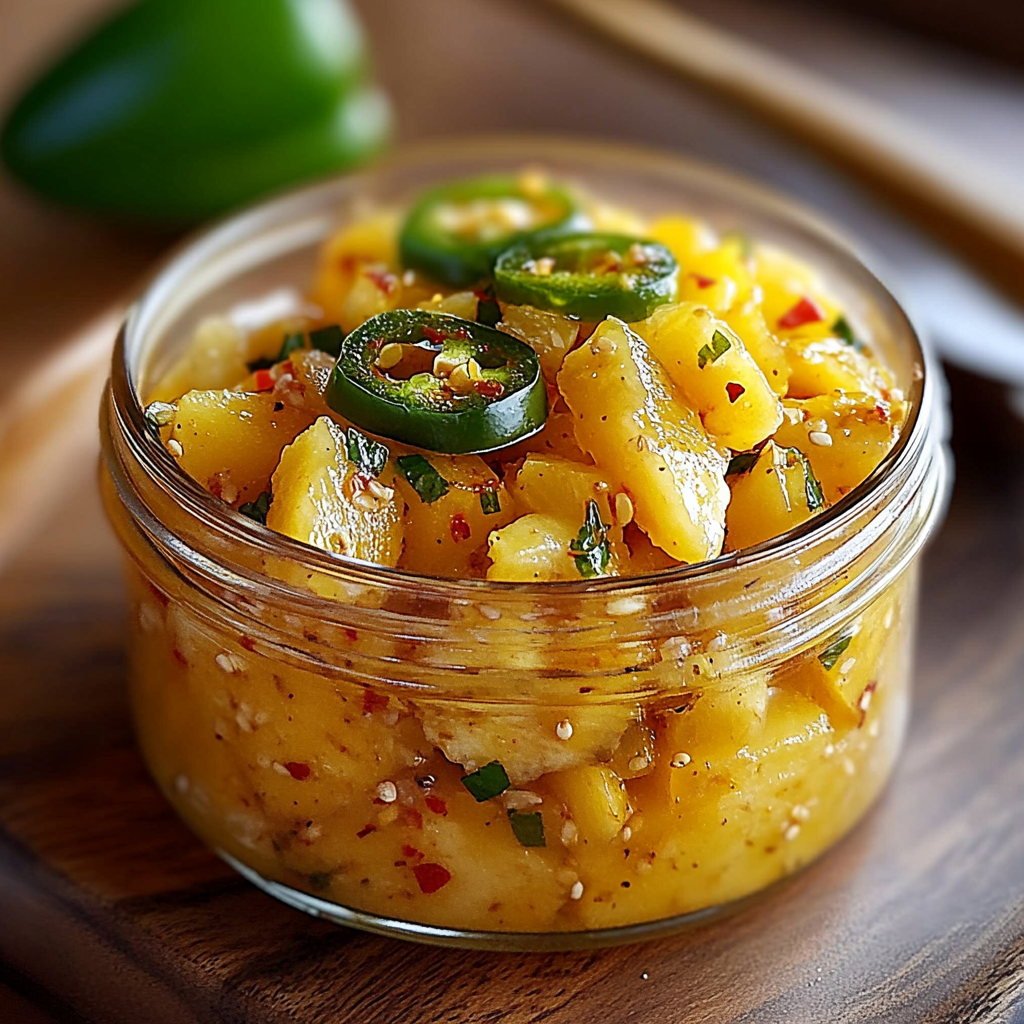 Recipe preparation for Sweet Pineapple Jalapeno Relish