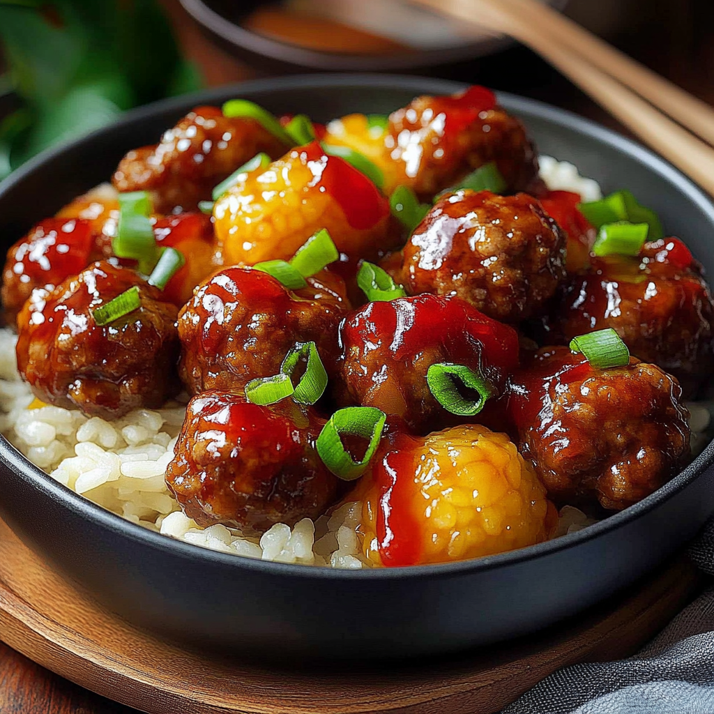 Recipe preparation for Sweet and Sour Meatballs