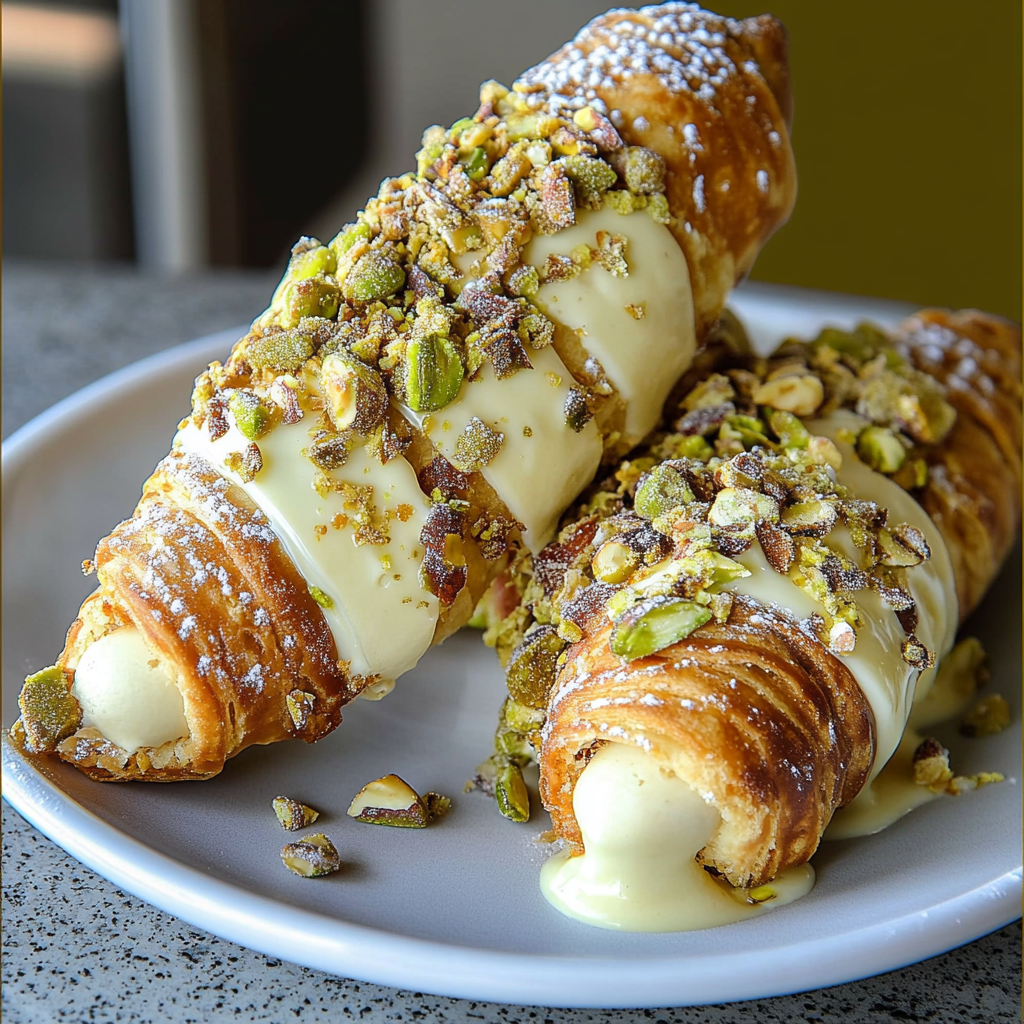 Recipe preparation for Air Fryer Pistachio Cannoli