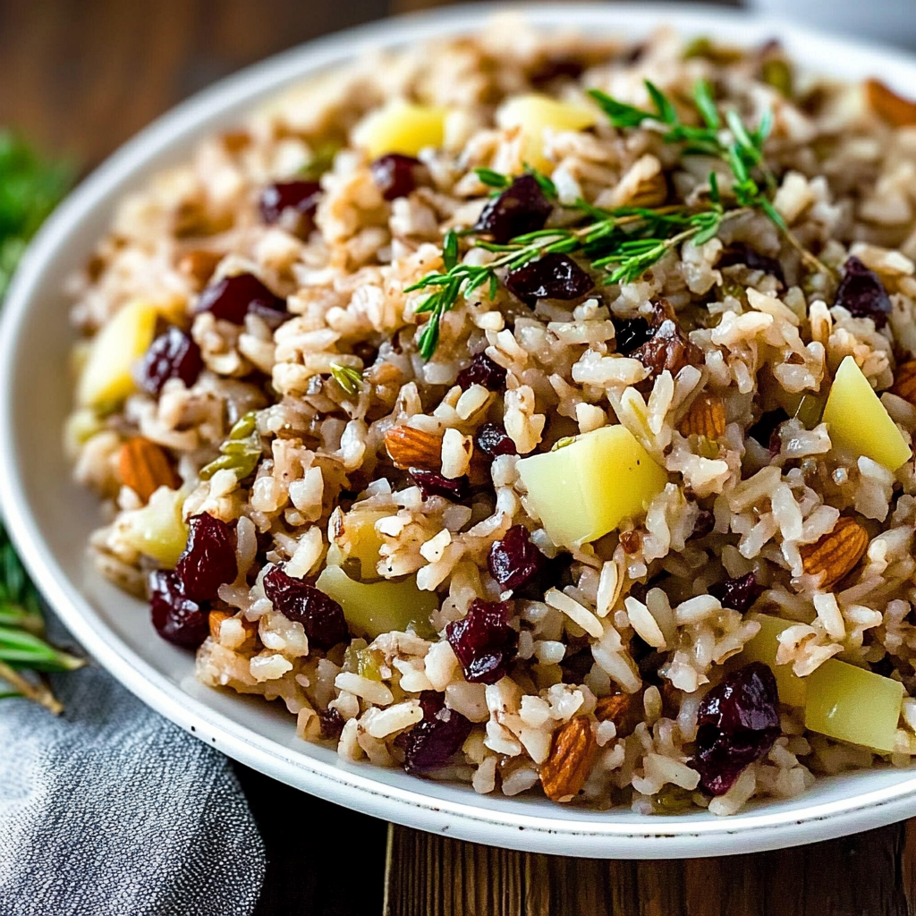 Recipe preparation for Rice Pilaf with Cranberries and Pecans