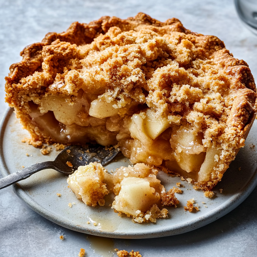 Recipe preparation for Apple Crumble Pie Dessert