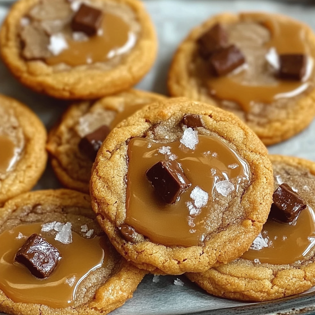 Recipe preparation for Salted Caramel Cookies