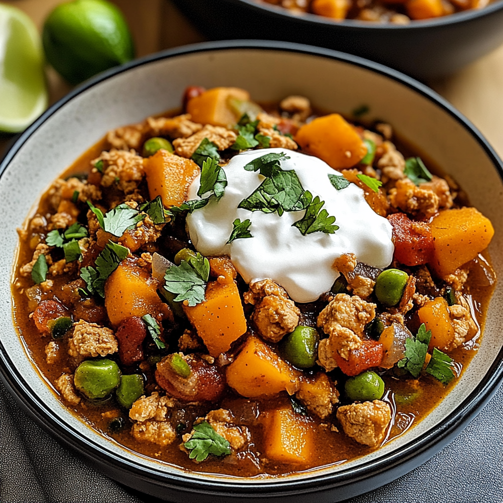 Recipe preparation for Sweet Potato Turkey Chili