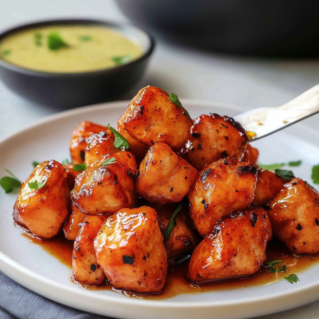 Recipe preparation for Air Fryer Hot Honey Salmon Bites