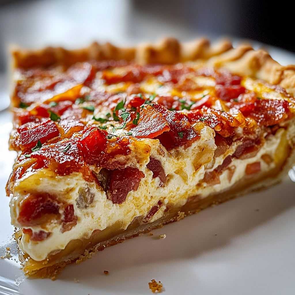 Recipe preparation for Bacon Onion Tomato Pie