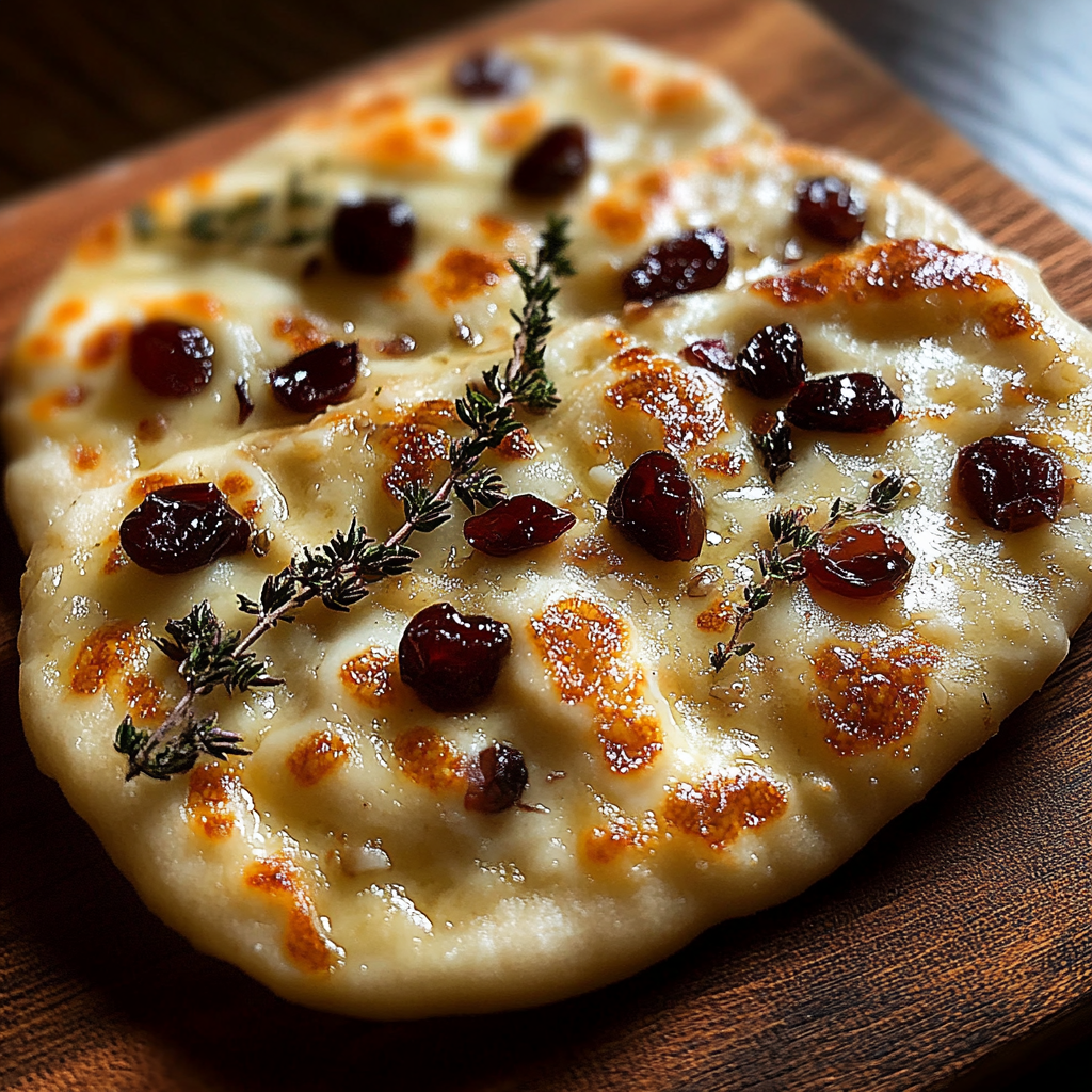 Recipe preparation for Crispy Flatbread Brie Cranberries