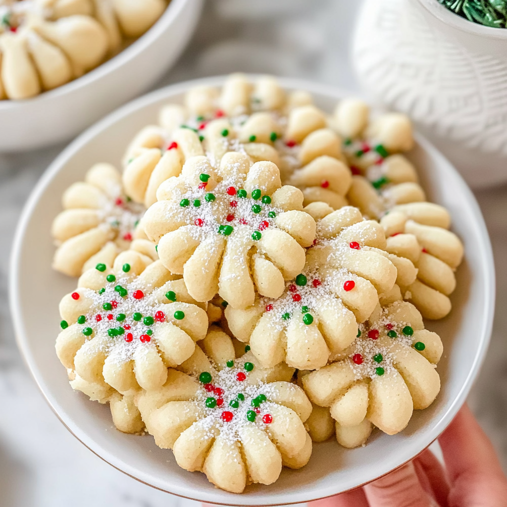 Recipe preparation for Almond Spritz Cookies