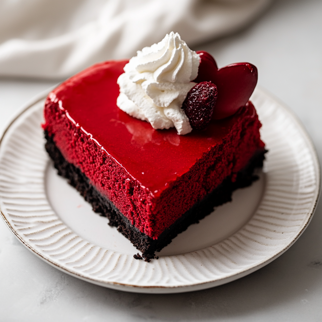 Recipe preparation for Red Velvet Cheesecake