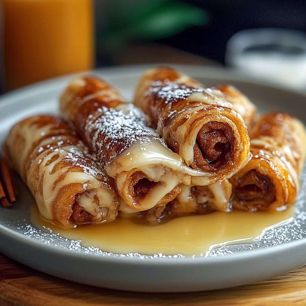 Recipe preparation for Cinnamon Roll French Toast Roll-Ups
