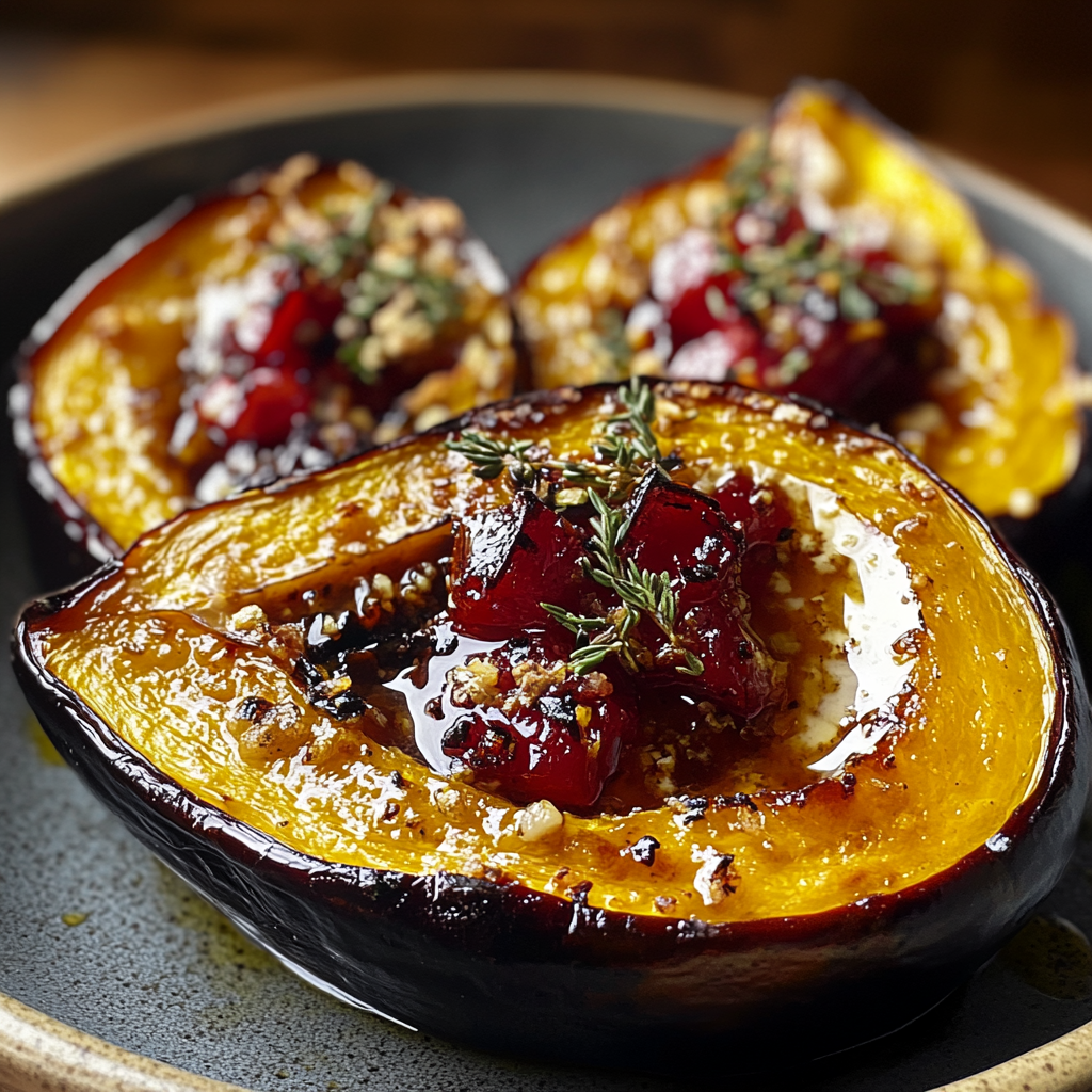 Recipe preparation for Honey Glazed Acorn Squash