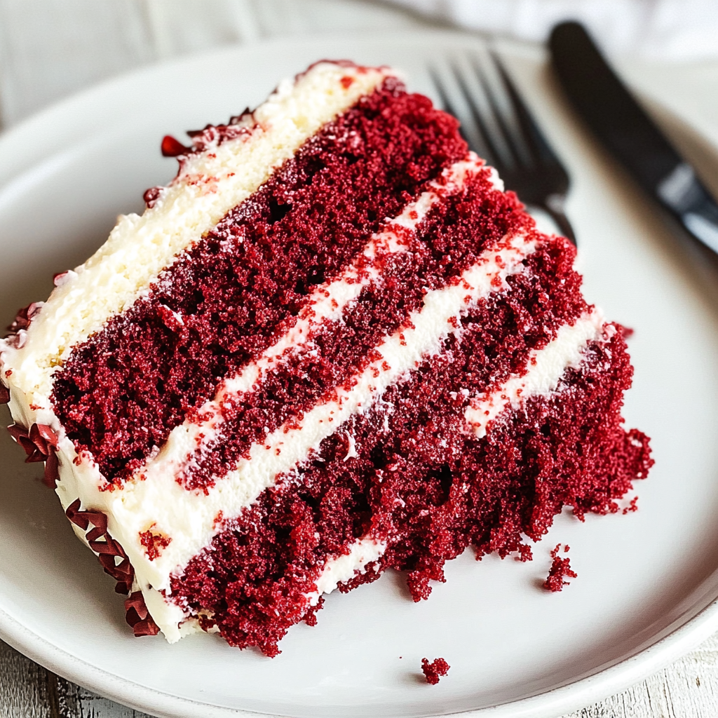 Recipe preparation for Red Velvet Cake with Cream Cheese Frosting