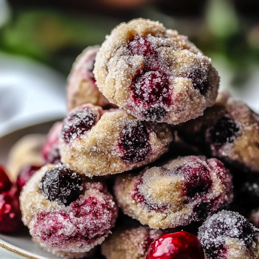 Recipe preparation for Sparkling Sugarplum Cranberry Cookies