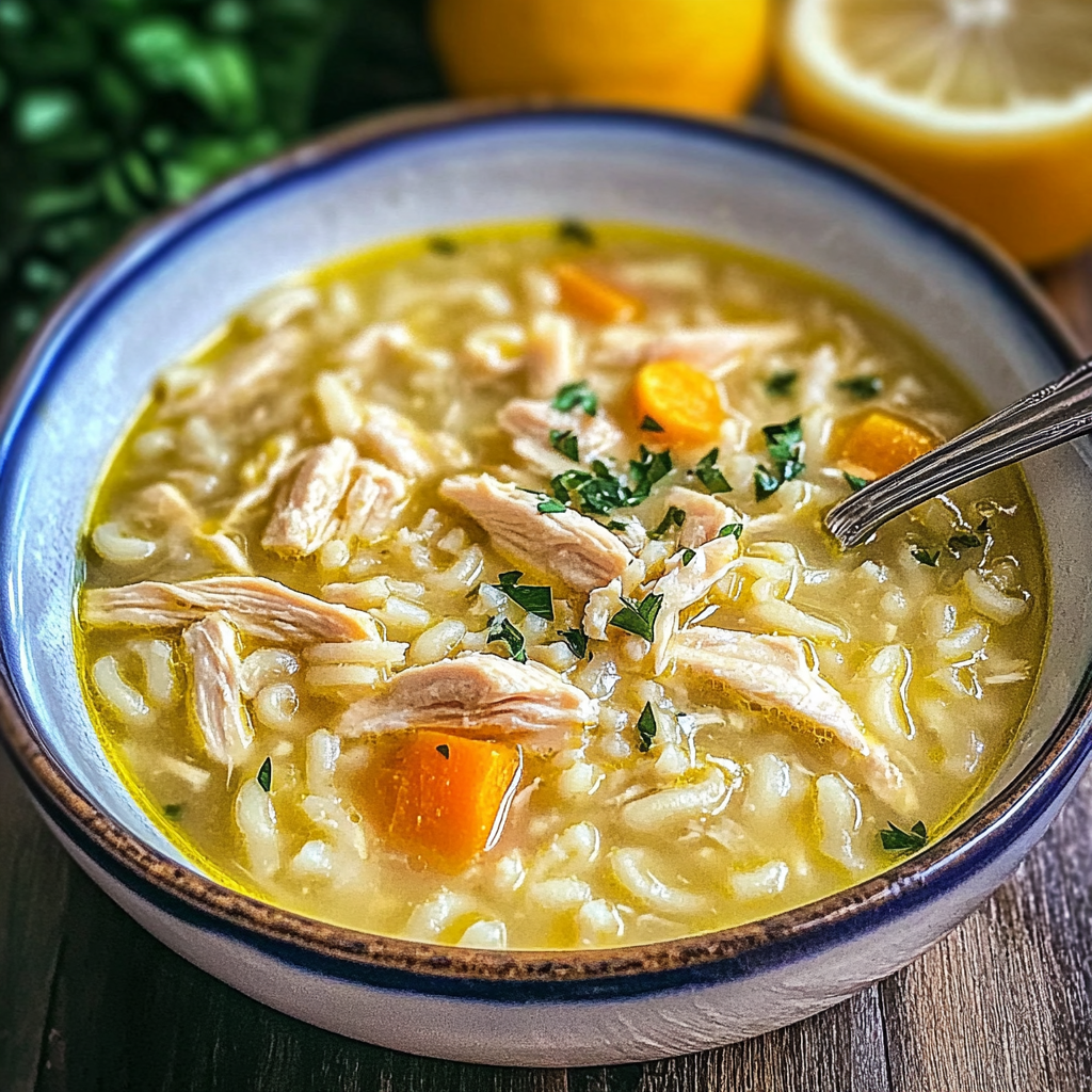 Recipe preparation for Greek Lemon Chicken Soup