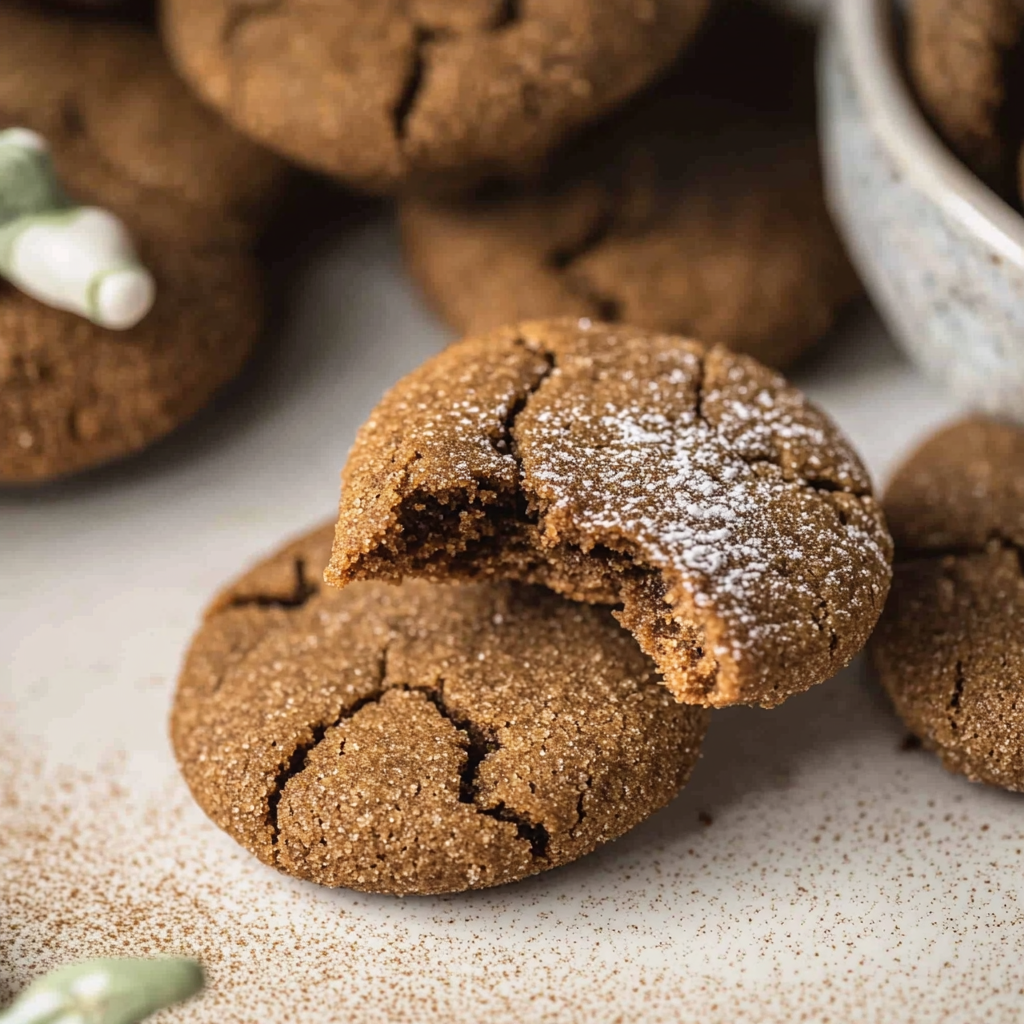 Recipe preparation for Molasses Crinkle Cookies