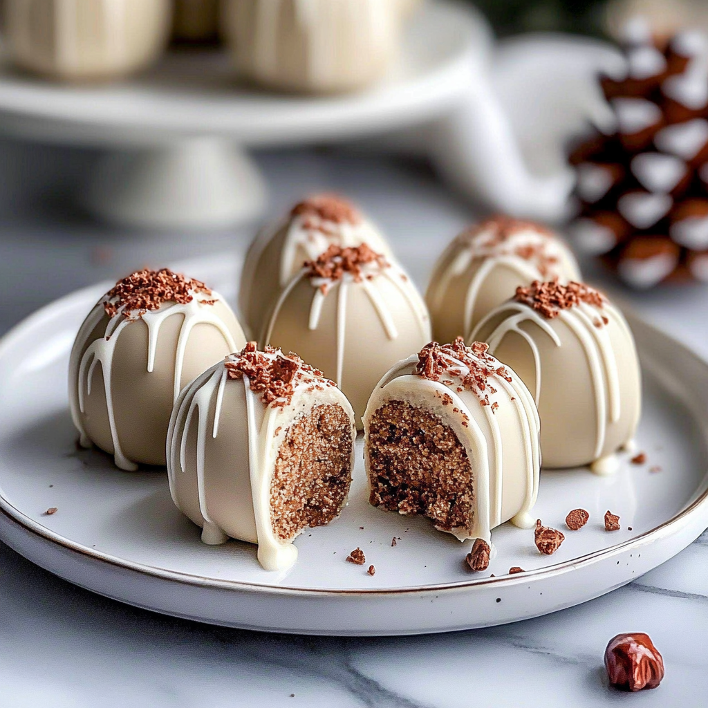 Recipe preparation for Gingerbread Truffles – No-Bake White Chocolate Christmas
