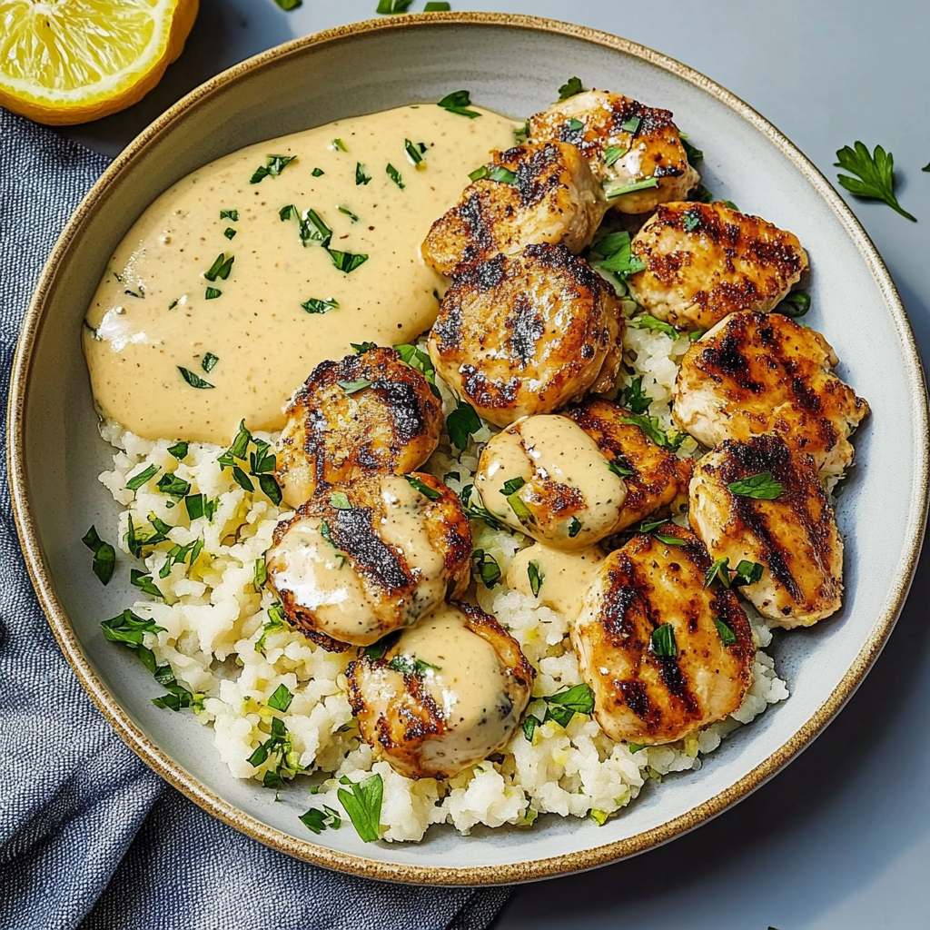 Recipe preparation for Creamy Lemon Butter Chicken with Crispy Zucchini Delight