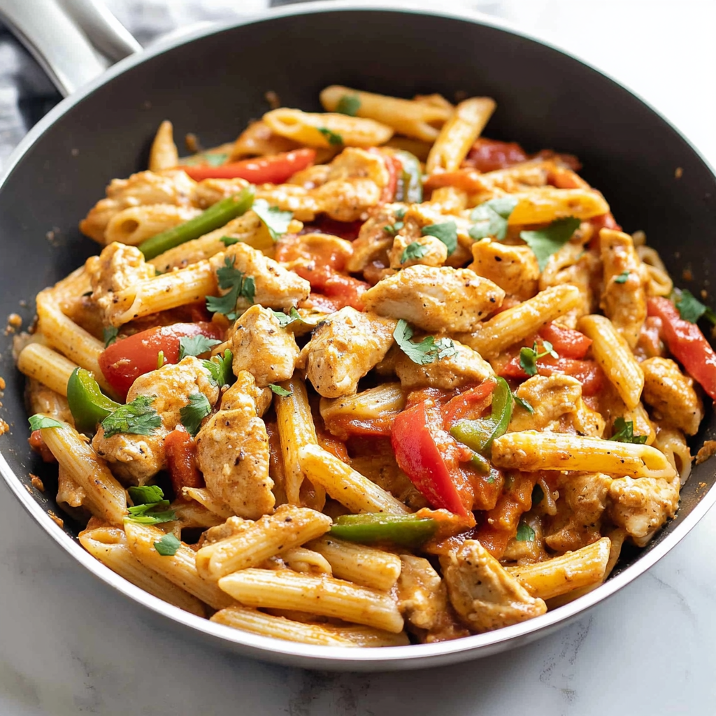 Recipe preparation for Chicken Fajita Pasta