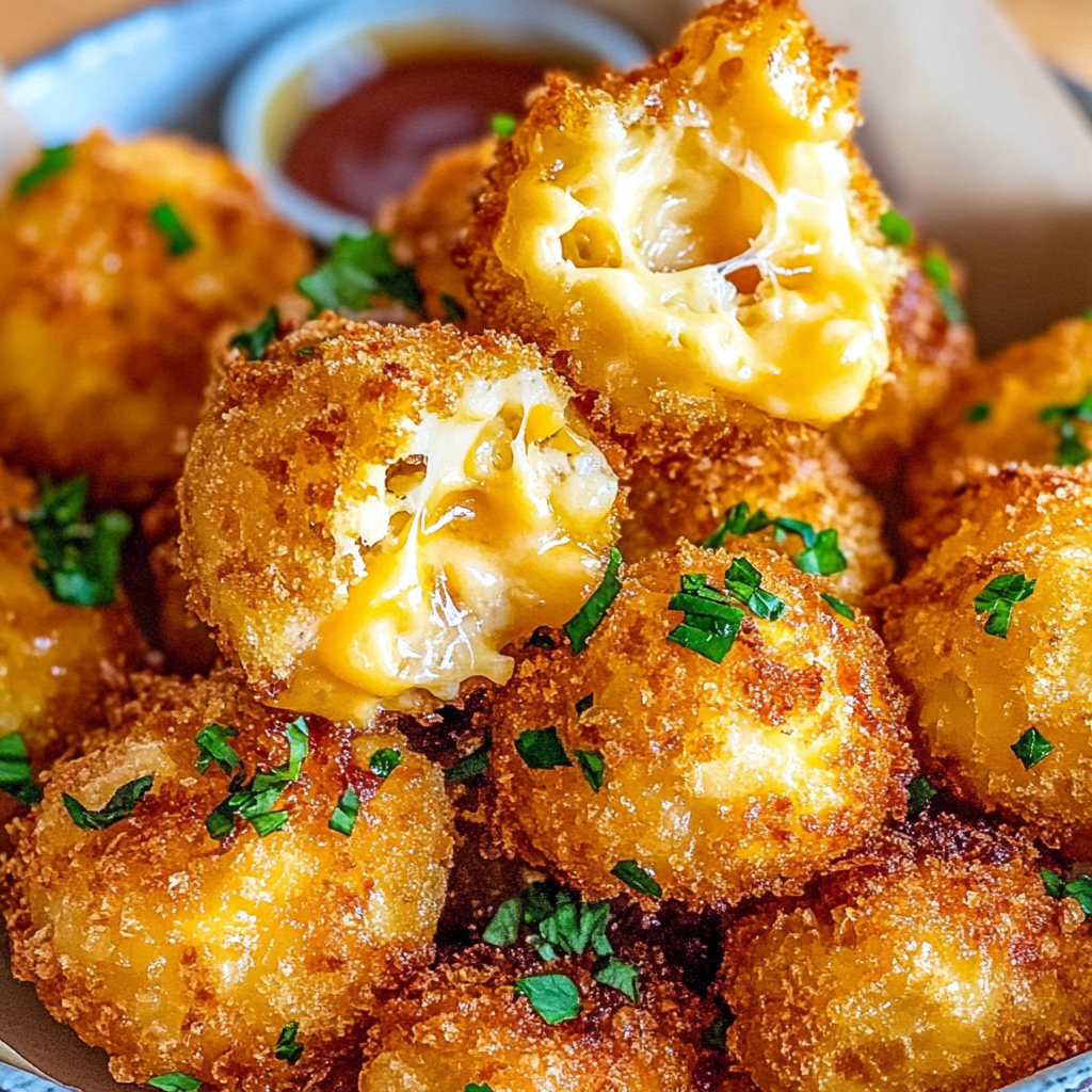 Recipe preparation for Fried Mac and Cheese Bites