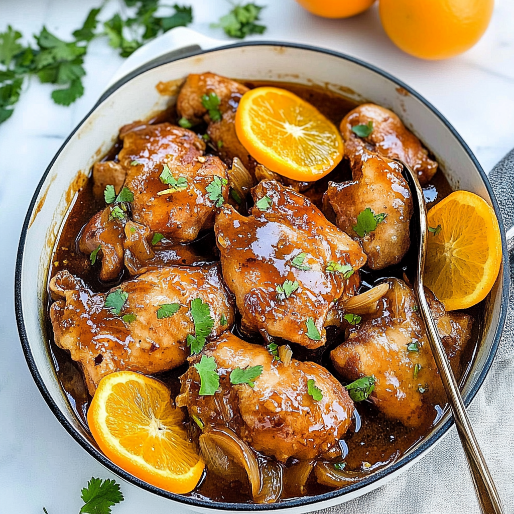 Recipe preparation for Spiced Orange Glazed Chicken