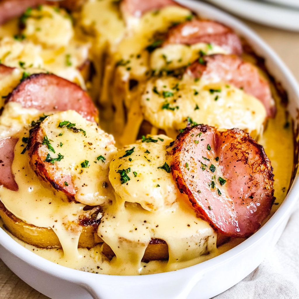 Recipe preparation for Eggs Benedict Casserole