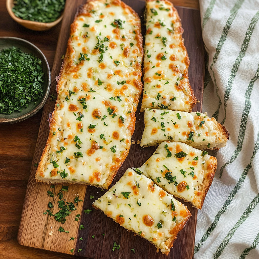 Recipe preparation for Garlic Cheese Bread