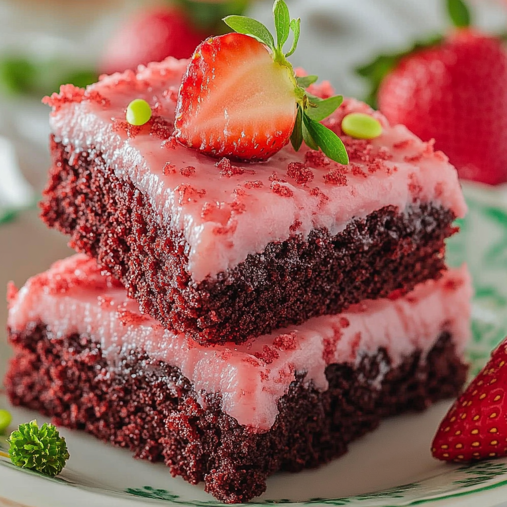 Recipe preparation for Strawberry Brownies