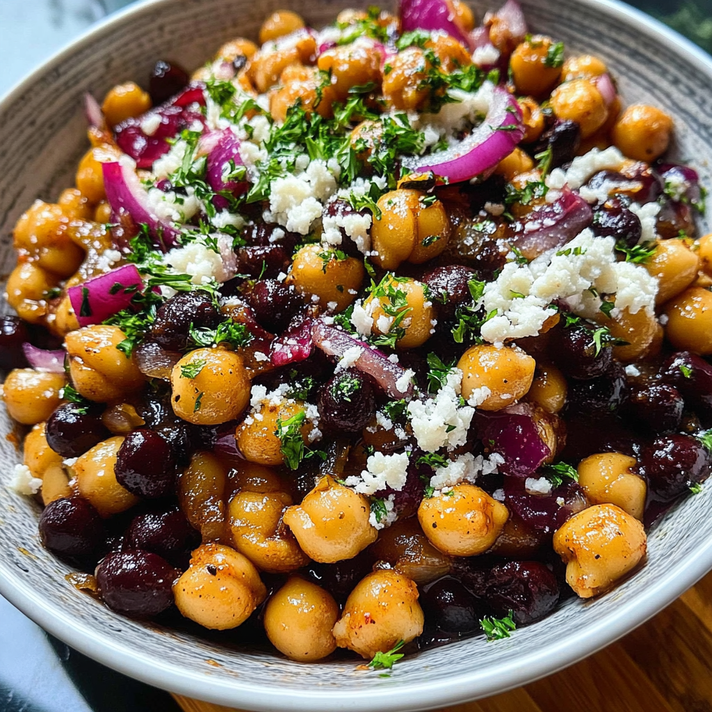 Recipe preparation for Chickpeas Black Beans Salad